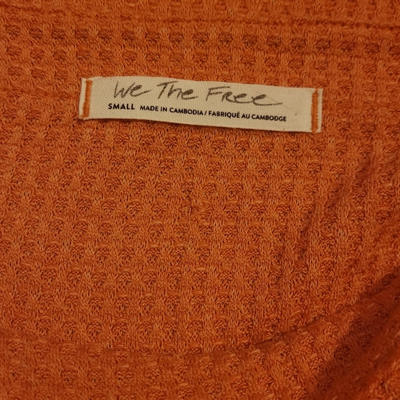 Free People orange waffle top - Picture 4 of 5